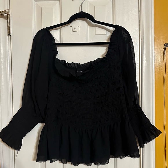 torrid Tops - Torrid Black Ruffled Blouse